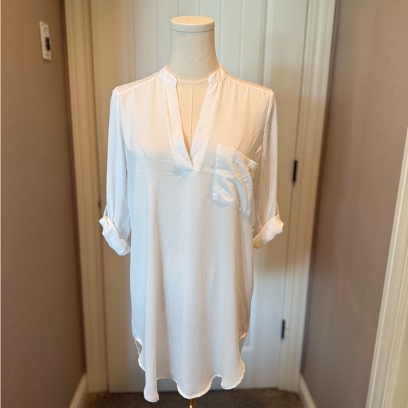 Lush Tops - Lush White Collared Blouse